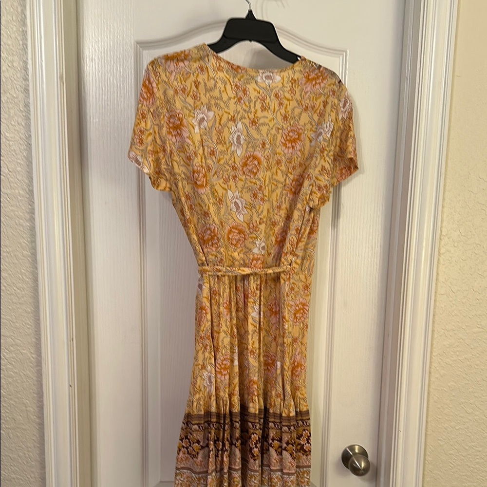 Floral Yellow and Brown Dress - Picture 7 of 11